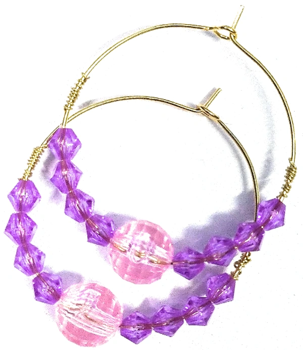 NIBRAS Yellow Tyre-Cut Crystal Seed Hoop Earrings - B09KBJ35HP, 3 gm, 4cm x 4cm x 1cm